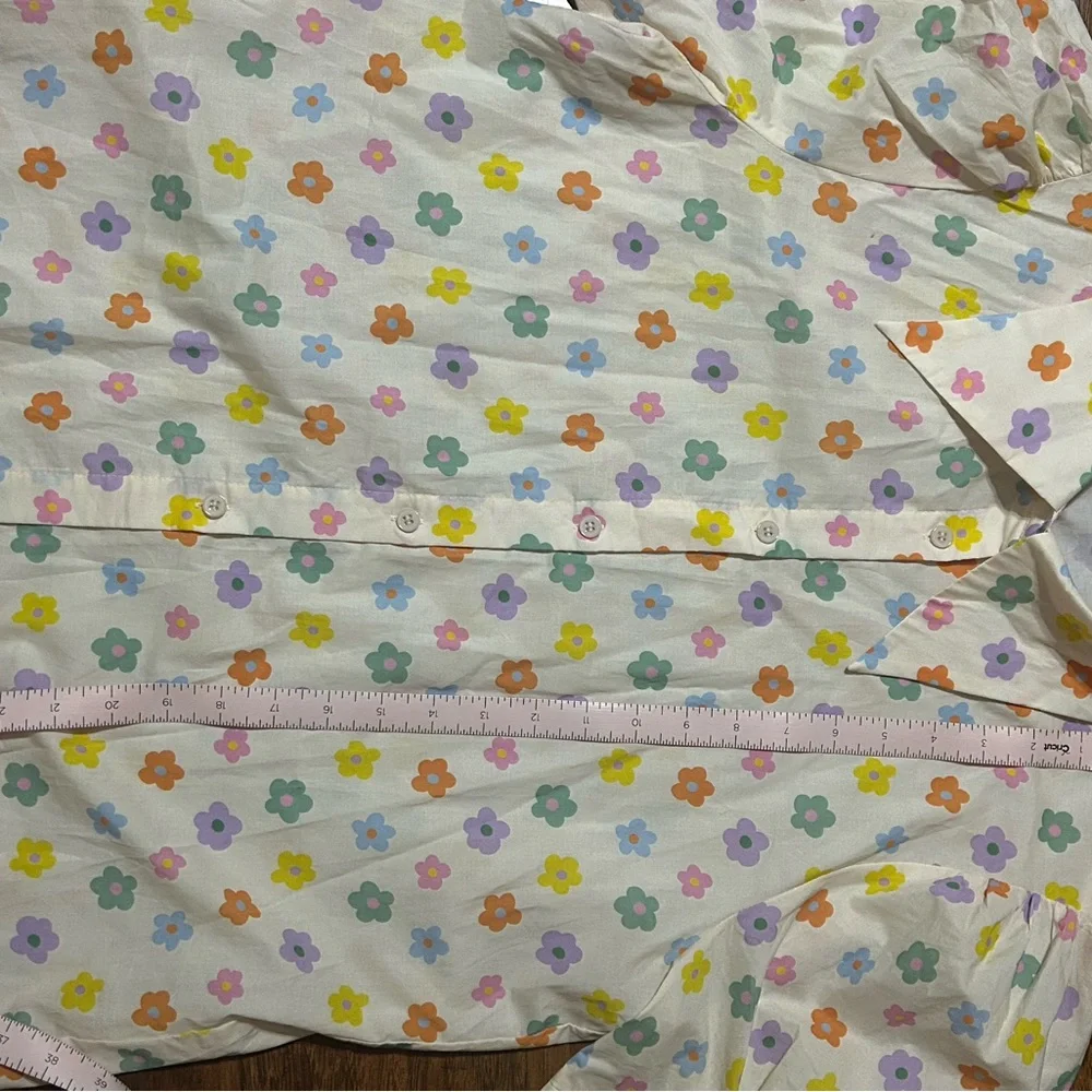 Floral Puff Sleeve Blouse - Multicolor - Picture 5 of 5